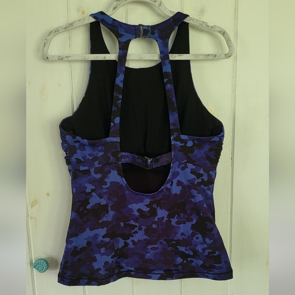 ATHLETA Maldives Bra Cup Tankini Cloud Blue Camo 38D/DD - Picture 2 of 9